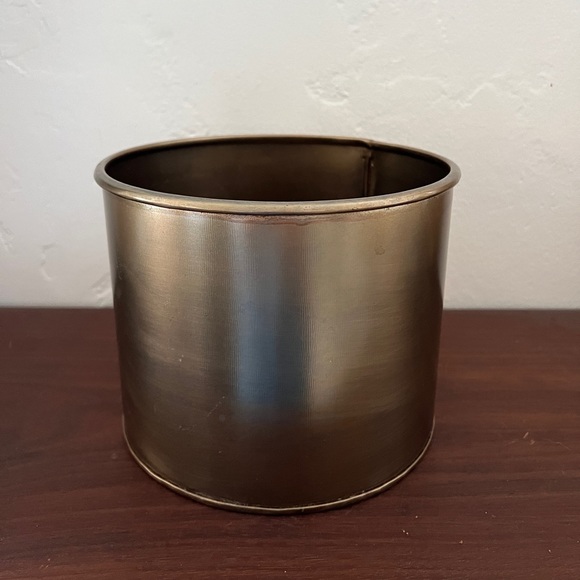 Terrain Habit & Form cylinder pot drum planter indoor houseplant pot brass gold - Picture 4 of 12